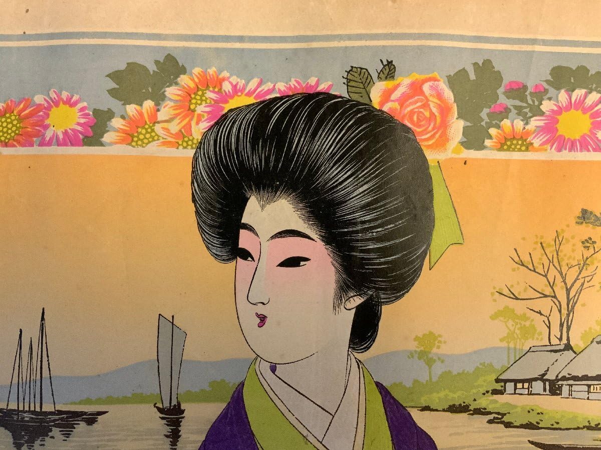 不詳/作者不明/美人画/浮世絵/布袋屋掛軸HH-558 不詳/作者不明/美人画/浮世絵/布袋屋掛軸HH-558